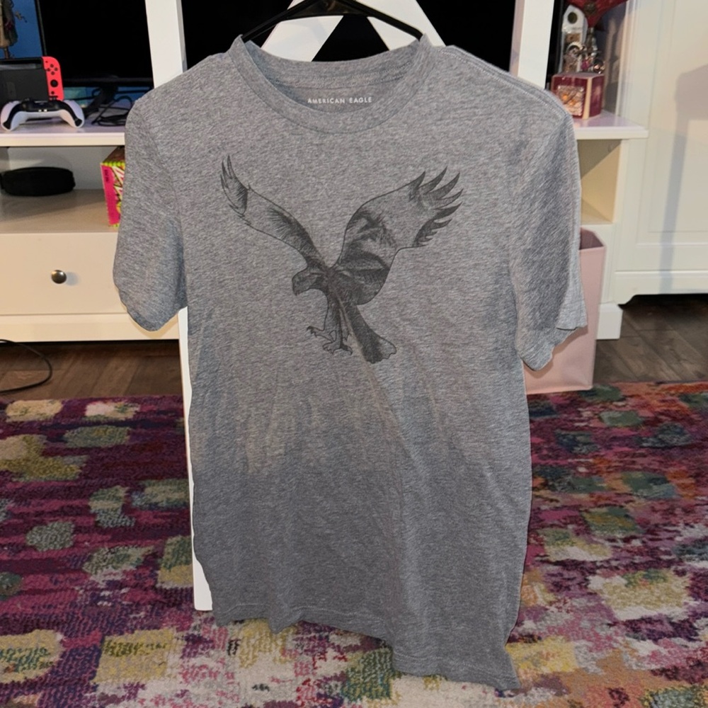 American Eagle Dark Grey Graphic Tee Size XS